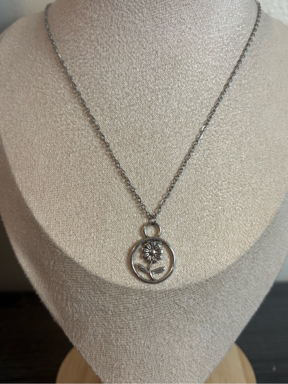 Handmade Silver Flower Necklace